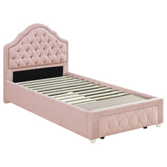 Orleans Furniture - Coaster - Ashleigh 44-inch Upholstered Twin Storage Platform Bed Pink - 460540T