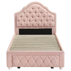 Ashleigh 44-inch Upholstered Twin Storage Platform Bed Pink