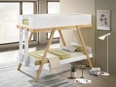 Orleans Furniture - Coaster - Frankie Twin Over Twin Bunk Bed with 7-inch Mattresses White - 460570T-SM