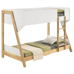 Frankie Twin Over Twin Bunk Bed with 7-inch Mattresses White