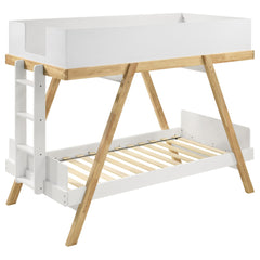 Orleans Furniture - Coaster - Frankie Wood Twin Over Twin Bunk Bed White and Natural - 460570T