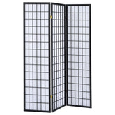 Orleans Furniture - Coaster - Carrie 3-Panel Room Divider Folding Shoji Screen Black - 4622