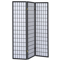 Orleans Furniture - Coaster - Carrie 3-Panel Room Divider Folding Shoji Screen Black - 4622