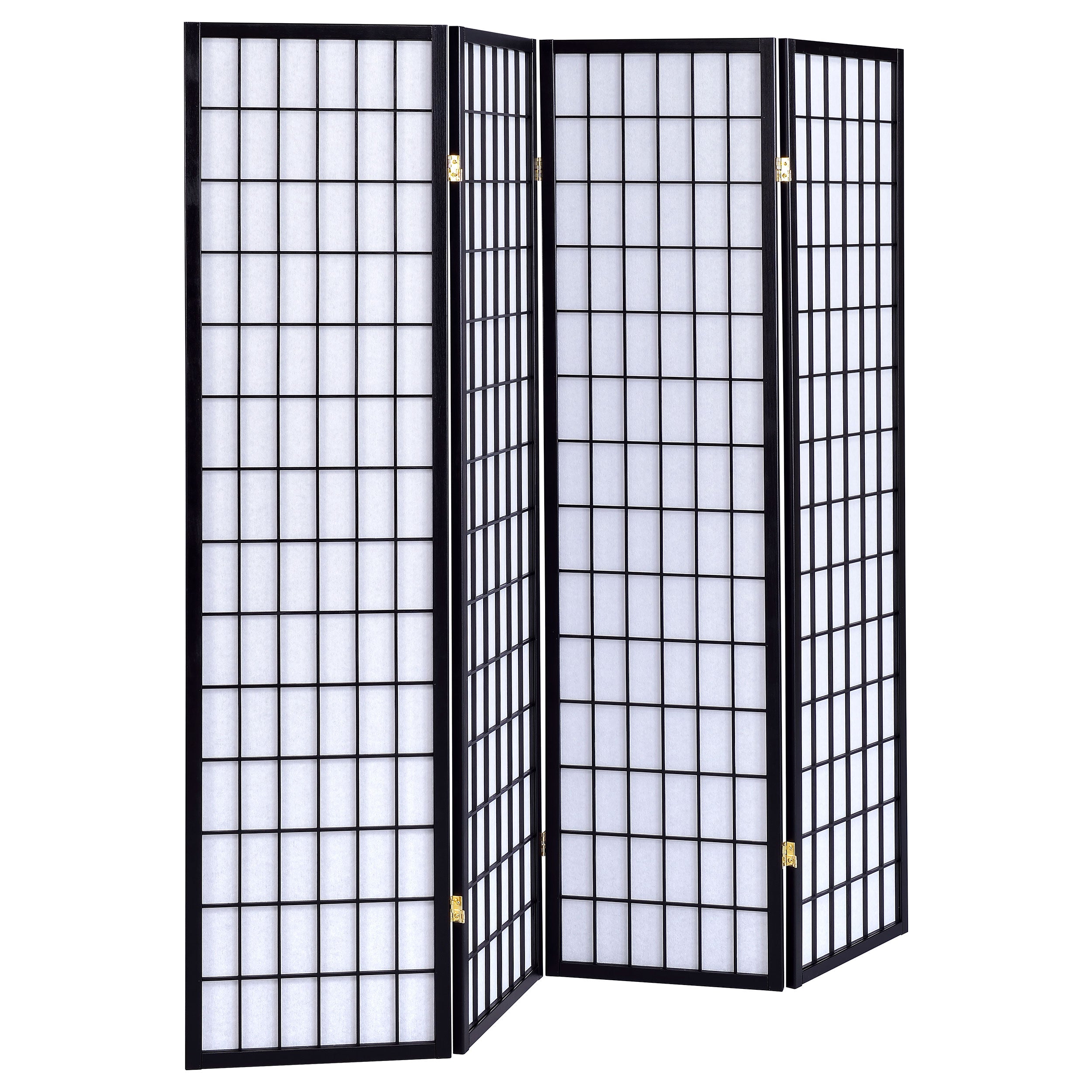 Orleans Furniture - Coaster - Roberto 4-Panel Room Divider Folding Shoji Screen Black - 4624
