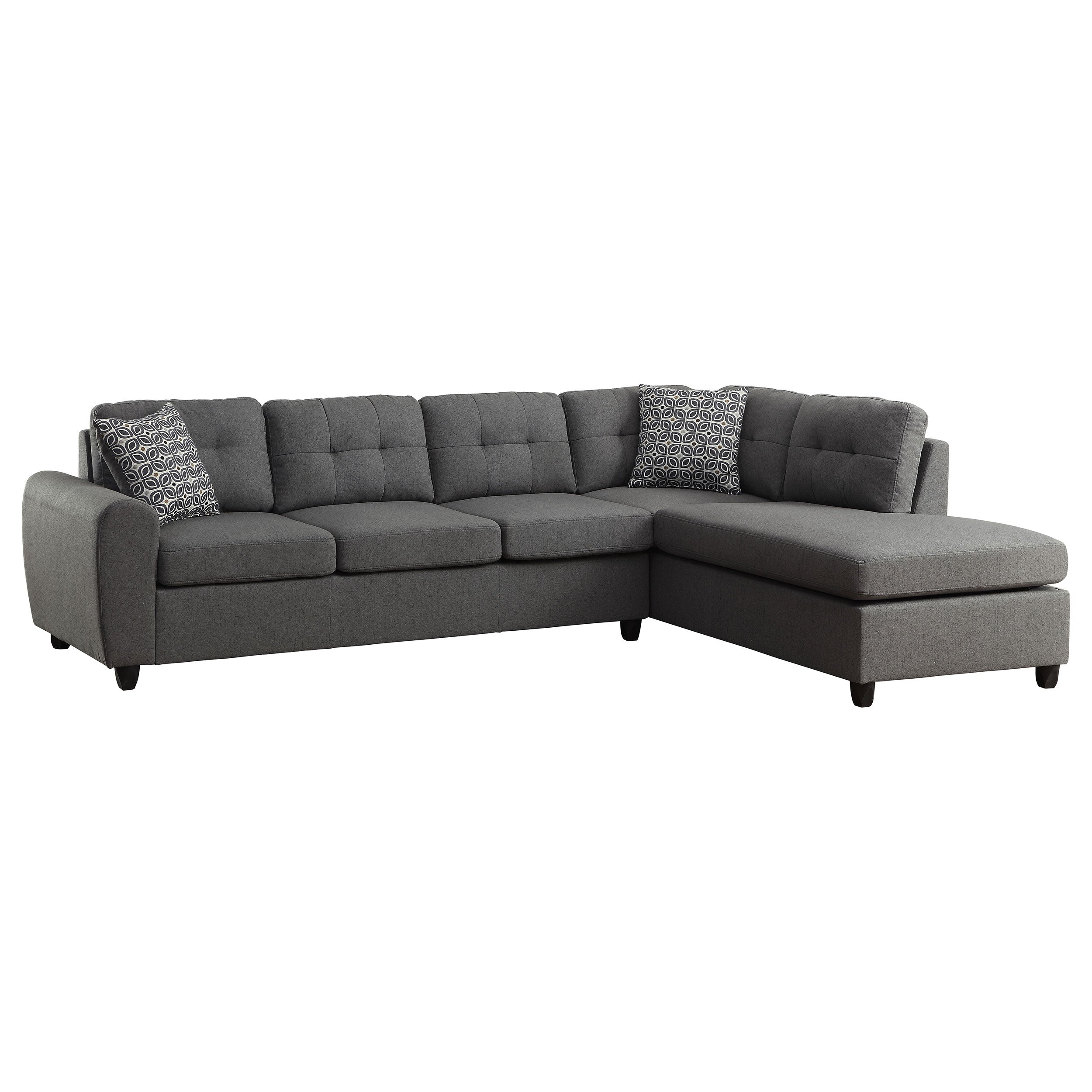 Orleans Furniture - Coaster - Stonenesse Upholstered Sectional Chaise Sofa Grey - 500413