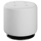 Orleans Furniture - Coaster - Bowman Round Upholstered Tufted Swivel Ottoman White - 500554