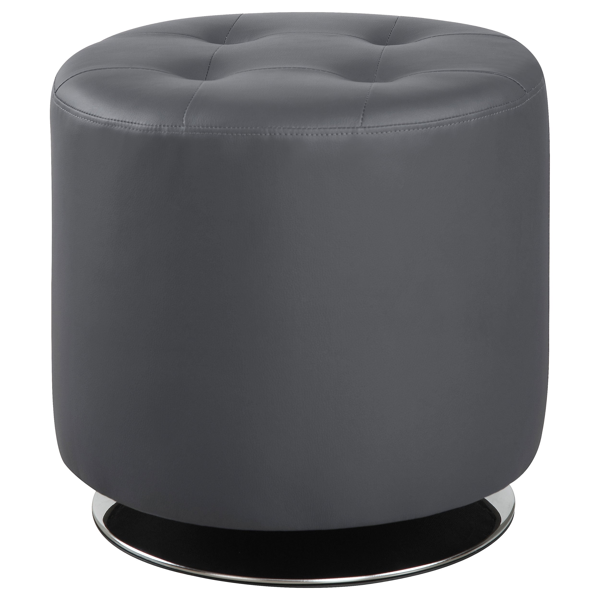 Orleans Furniture - Coaster - Bowman Round Upholstered Tufted Swivel Ottoman Grey - 500555