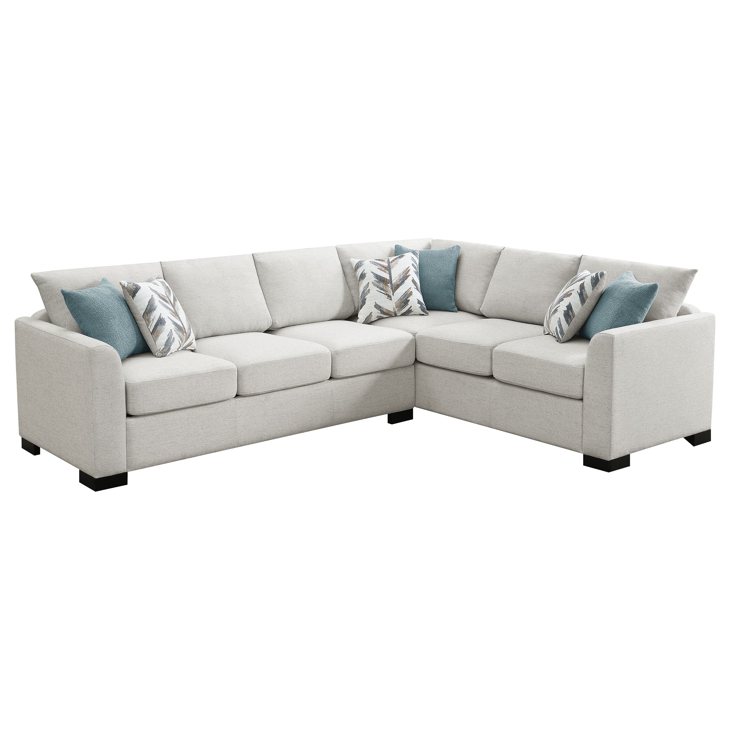 Orleans Furniture - Coaster - Ashford Chenille Upholstered Sleeper Sectional Sofa Greige - 500818