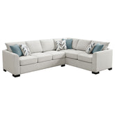 Orleans Furniture - Coaster - Ashford Chenille Upholstered Sleeper Sectional Sofa Greige - 500818