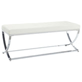 Orleans Furniture - Coaster - Walton Leatherette Upholstered Tufted Accent Bench White - 501157