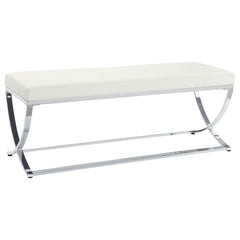 Orleans Furniture - Coaster - Walton Leatherette Upholstered Tufted Accent Bench White - 501157