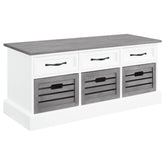 Orleans Furniture - Coaster - Alma 3-drawer Storage Bench White and Weathered Grey - 501196