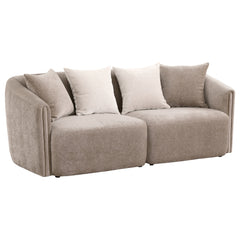 Orleans Furniture - Coaster - Townsend Chenille Upholstered Rolled Arm Sofa Latte - 504754