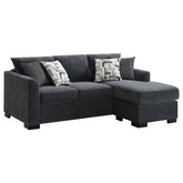 Orleans Furniture - Coaster - Storey Upholstered Sleeper Sectional Chaise Sofa Dark Grey - 504777