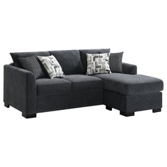 Orleans Furniture - Coaster - Storey Upholstered Sleeper Sectional Chaise Sofa Dark Grey - 504777