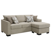 Orleans Furniture - Coaster - Storey Upholstered Sleeper Sectional Chaise Sofa Camel - 504778