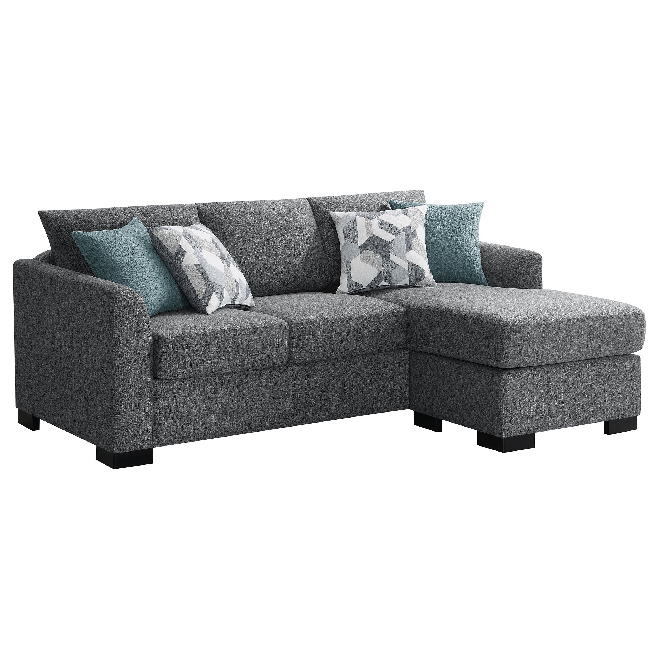 Orleans Furniture - Coaster - Storey Upholstered Sleeper Sectional Chaise Sofa Grey - 504779