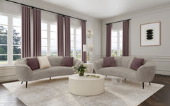 Orleans Furniture - Coaster - Ellorie 2-piece Upholstered Curved Sofa Set Beige - 504837-S2