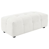 Orleans Furniture - Coaster - Everly Boucle Upholstered Rectangular Ottoman Off White - 504854