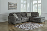 Orleans Furniture - Ashley Furniture - Lonoke Sectional - RAF 2-Piece Sectional with Chaise / Gunmetal - 50504S1