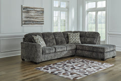 Orleans Furniture - Ashley Furniture - Lonoke Sectional - RAF 2-Piece Sectional with Chaise / Gunmetal - 50504S1