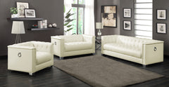 Orleans Furniture - Coaster - Chaviano 3-piece Upholstered Track Arm Sofa Set Pearl White - 505391-S3