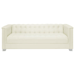 Chaviano 3-piece Upholstered Track Arm Sofa Set Pearl White