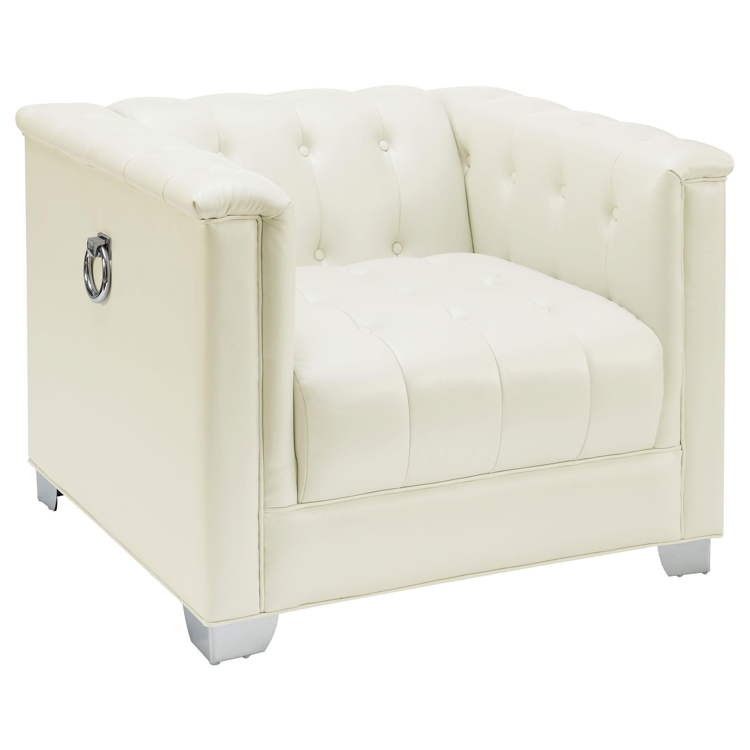 Orleans Furniture - Coaster - Chaviano Upholstered Track Arm Accent Chair Pearl White - 505393
