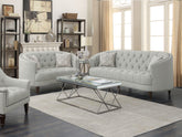Orleans Furniture - Coaster - Avonlea 2-piece Upholstered Sloped Arm Sofa Set Grey Fabric - 505641-S2