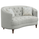 Orleans Furniture - Coaster - Avonlea Upholstered Sloped Arm Loveseat Grey Fabric - 505642