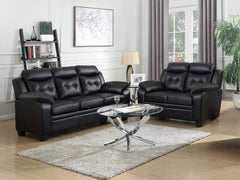 Orleans Furniture - Coaster - Finley 2-piece Upholstered Padded Arm Tufted Sofa Set Black - 506551-S2