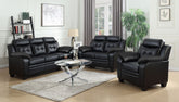 Orleans Furniture - Coaster - Finley 3-piece Upholstered Padded Arm Tufted Sofa Set Black - 506551-S3