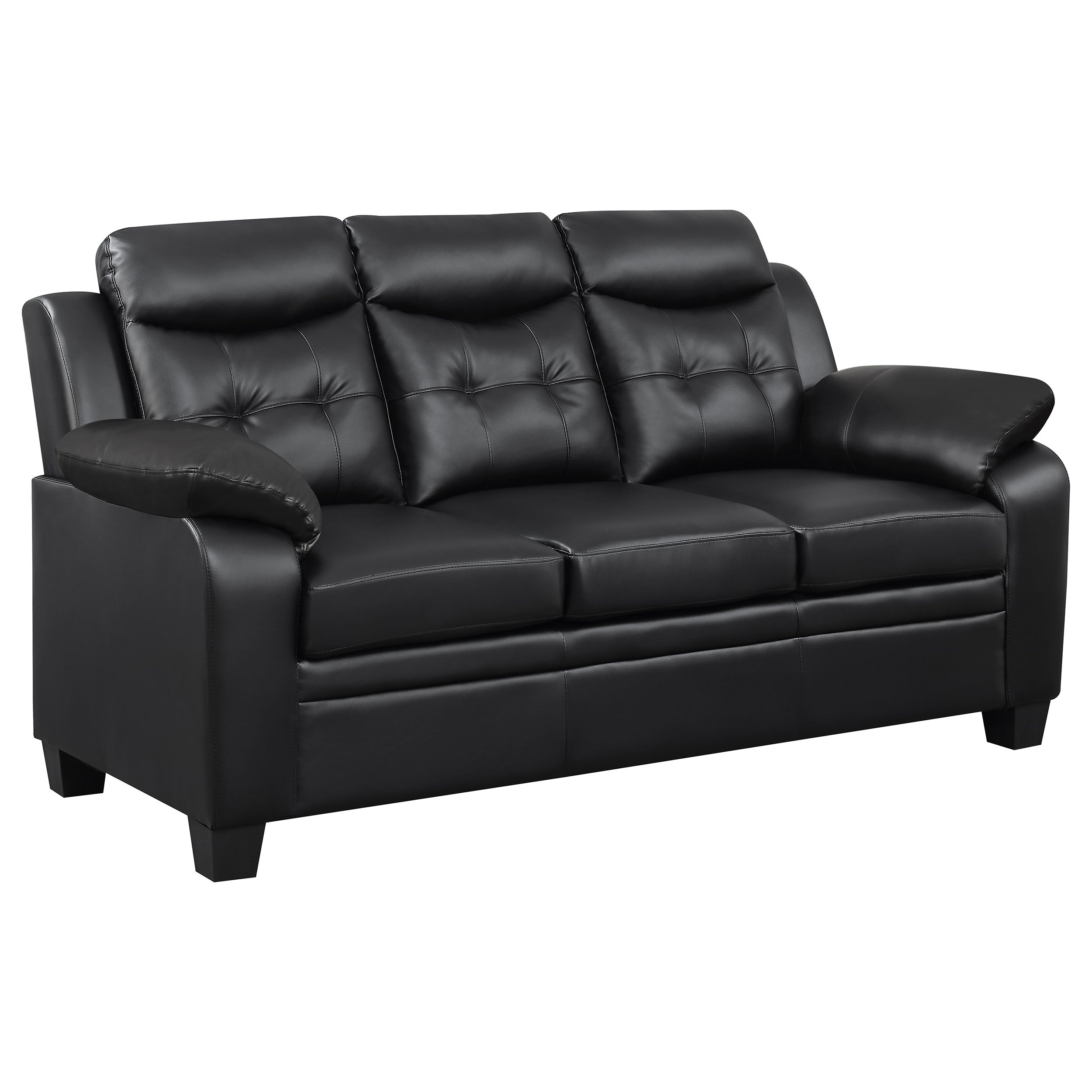 Orleans Furniture - Coaster - Finley Upholstered Padded Arm Tufted Sofa Black - 506551