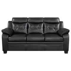 Finley Upholstered Padded Arm Tufted Sofa Black