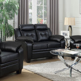 Orleans Furniture - Coaster - Finley Upholstered Padded Arm Tufted Loveseat Black - 506552