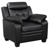 Orleans Furniture - Coaster - Finley Upholstered Padded Arm Tufted Accent Chair Black - 506553