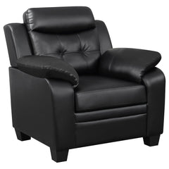 Orleans Furniture - Coaster - Finley Upholstered Padded Arm Tufted Accent Chair Black - 506553