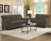 Orleans Furniture - Coaster - Clementine 2-piece Upholstered Padded Arm Sofa Set Brown - 506571-S2