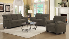 Orleans Furniture - Coaster - Clementine 3-piece Upholstered Padded Arm Sofa Set Brown - 506571-S3