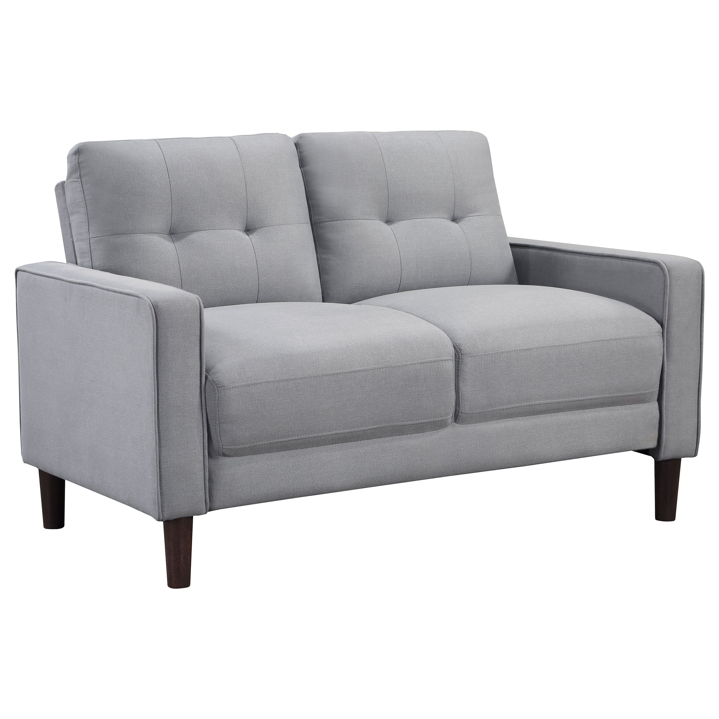 Orleans Furniture - Coaster - Bowen Upholstered Track Arm Tufted Loveseat Grey - 506782