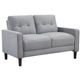 Orleans Furniture - Coaster - Bowen Upholstered Track Arm Tufted Loveseat Grey - 506782