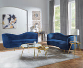 Orleans Furniture - Coaster - Sophia 2-piece Upholstered Channel Tufted Sofa Set Blue - 506861-S2