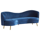 Orleans Furniture - Coaster - Sophia Upholstered Channel Tufted Sofa Blue - 506861