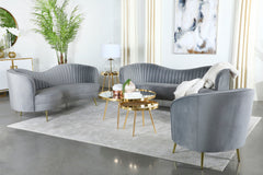 Orleans Furniture - Coaster - Sophia 3-piece Upholstered Channel Tufted Sofa Set Grey - 506864-S3