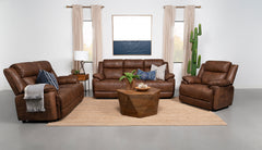 Orleans Furniture - Coaster - Ellington 3-piece Upholstered Padded Arm Sofa Set Dark Brown - 508281-S3