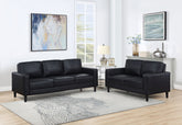 Orleans Furniture - Coaster - Ruth 2-piece Upholstered Track Arm Sofa Set Black - 508361-S2