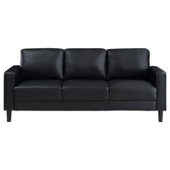 Ruth 2-piece Upholstered Track Arm Sofa Set Black