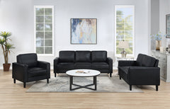 Orleans Furniture - Coaster - Ruth 3-piece Upholstered Track Arm Sofa Set Black - 508361-S3