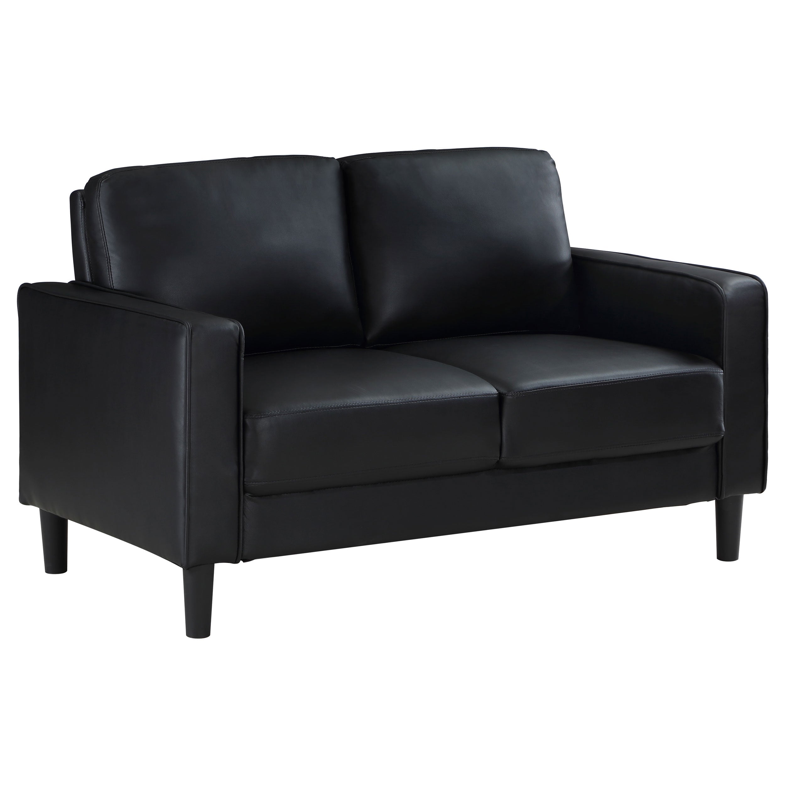 Orleans Furniture - Coaster - Ruth Upholstered Track Arm Loveseat Black - 508362