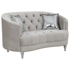 Orleans Furniture - Coaster - Avonlea Upholstered Sloped Arm Loveseat Grey Velvet - 508462